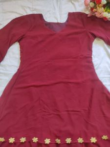 Elegant Maroon Tiered Dress