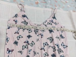 Pink Butterfly Print Romper