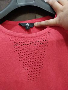 Coral Sweater Top With Schfli