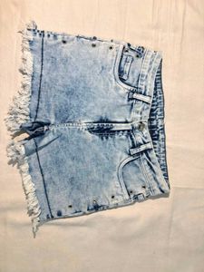 Distressed Denim Shorts