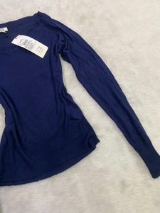 Navy Blue Long Sleeve Top