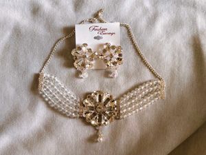 Trendy Stunning Crystal Choker and Earring Set