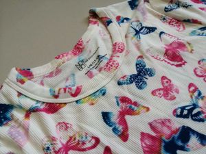 Cute Butterfly Print Long Sleeve Top