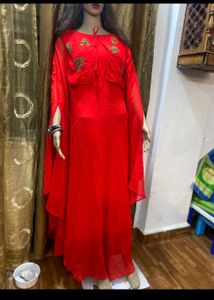 Red Georgette Gawn