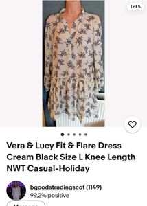 Cream &amp; Black Floral Mini Dress