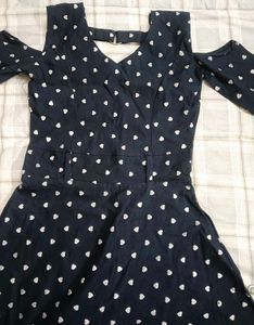 Navy Heart Print Dress