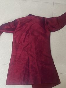Maroon Ethnic Kurta Dhoti Set