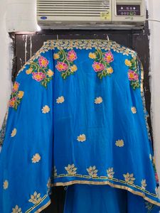 Embroidered punjabi salwar suit with dupatta