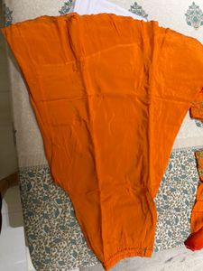 Orange Embroidered Kurta