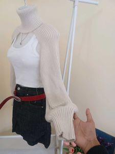 Zara Ribbed Turtleneck Bolero