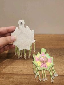 Boho Beaded Floral Dangle Earrings