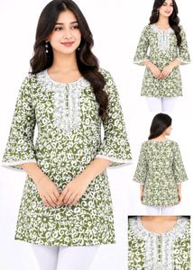 Beautiful Teal Floral Print Kurta