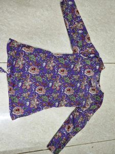 Vibrant Floral Print Kurta Top