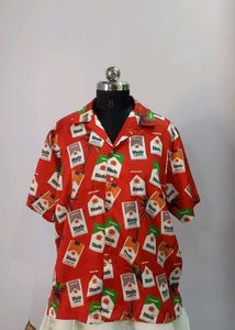 UNISEX Bright Red Funky prints Shirt