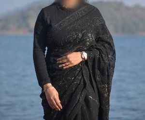 Black party wear, farewell saree