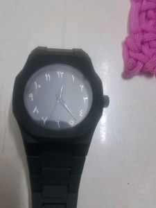 Stylish Black Watch with Arabic Numerals