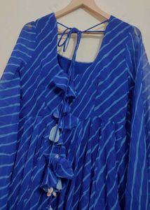 Blue🔵Striped Frock Dress For 34 Bust