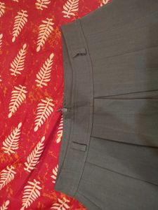 platted grey skirt