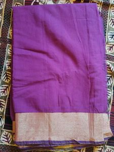 Cotton Saree with Golden Border