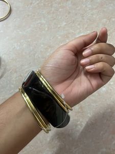 Chunky Resin &amp; Gold Bangle Set of 5