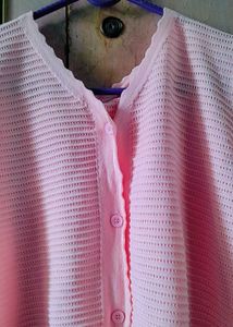 Pink Cropped Cardigan