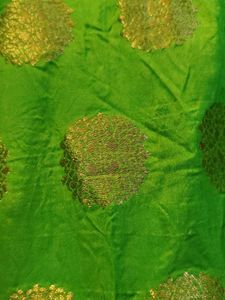 Vibrant Green Kurta with Gold Polka Dots