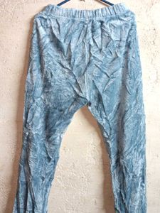 2PCS Trendy Fleece Fashion Co-ord Night Suit Grey
