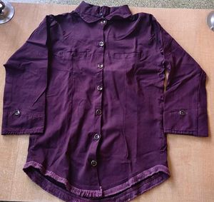 Combo Of Purple And Gray Button-Down Shirt