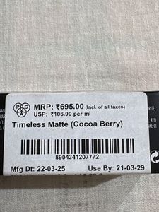 PAC Timeless Matte Liquid Lipstick - Cocoa Berry