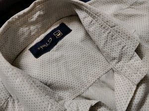 Men's White Patterned Long Sleeve Shirt