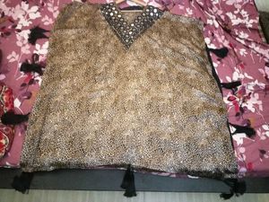 Embellished Leopard Print Kaftan Gown