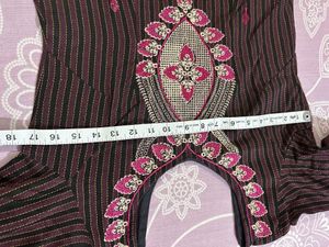 Embroided Brown Woolen Suit