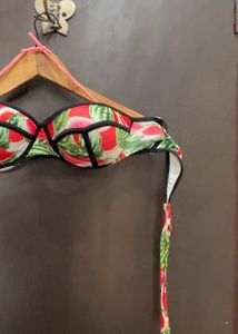 Watermelon Print Bandeau Bikini Top