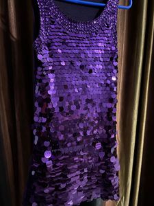 Purple Sequin Mini Dress