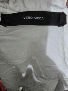 Vero moda White Lace Detail High Neck Top