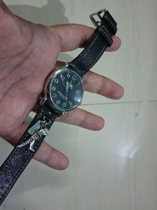 Coach New York Black Leather Dinosaur Charm Watch