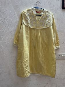 Yellow Embroidered Kurta