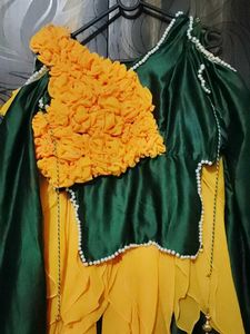 Elegant Yellow & Green Lehenga Choli