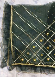 Elegant Green Embroidered Dupatta