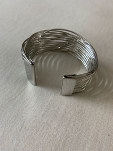 Elegant Silver Tone Wire Cuff Bracelet