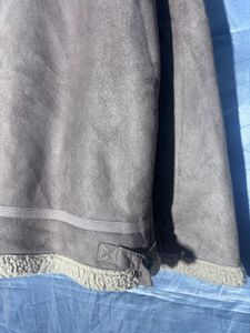 Men's Brown Faux Suede Sherpa Lined Jacket