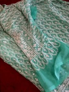 Embellished cyan Kurta