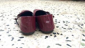 Burgundy Mary Jane Flats