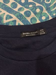 Navy Blue Striped Casual Dress