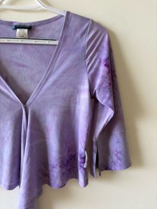 Lavender Tie-Dye Wrap Top