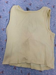 Pale Yellow Cut-Out Tank Top