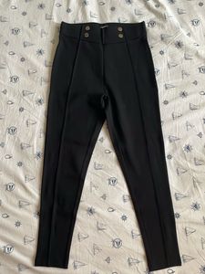 Classic Black Skinny High-Waist Trousers