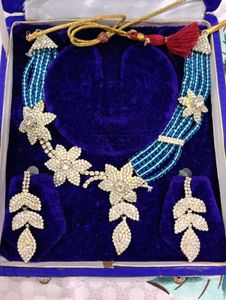 Stunning Blue Beaded Necklace &amp; Earring Set