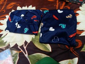 Cute Heart Print Pajama Set