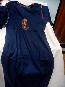 Embroidered Navy Kurti